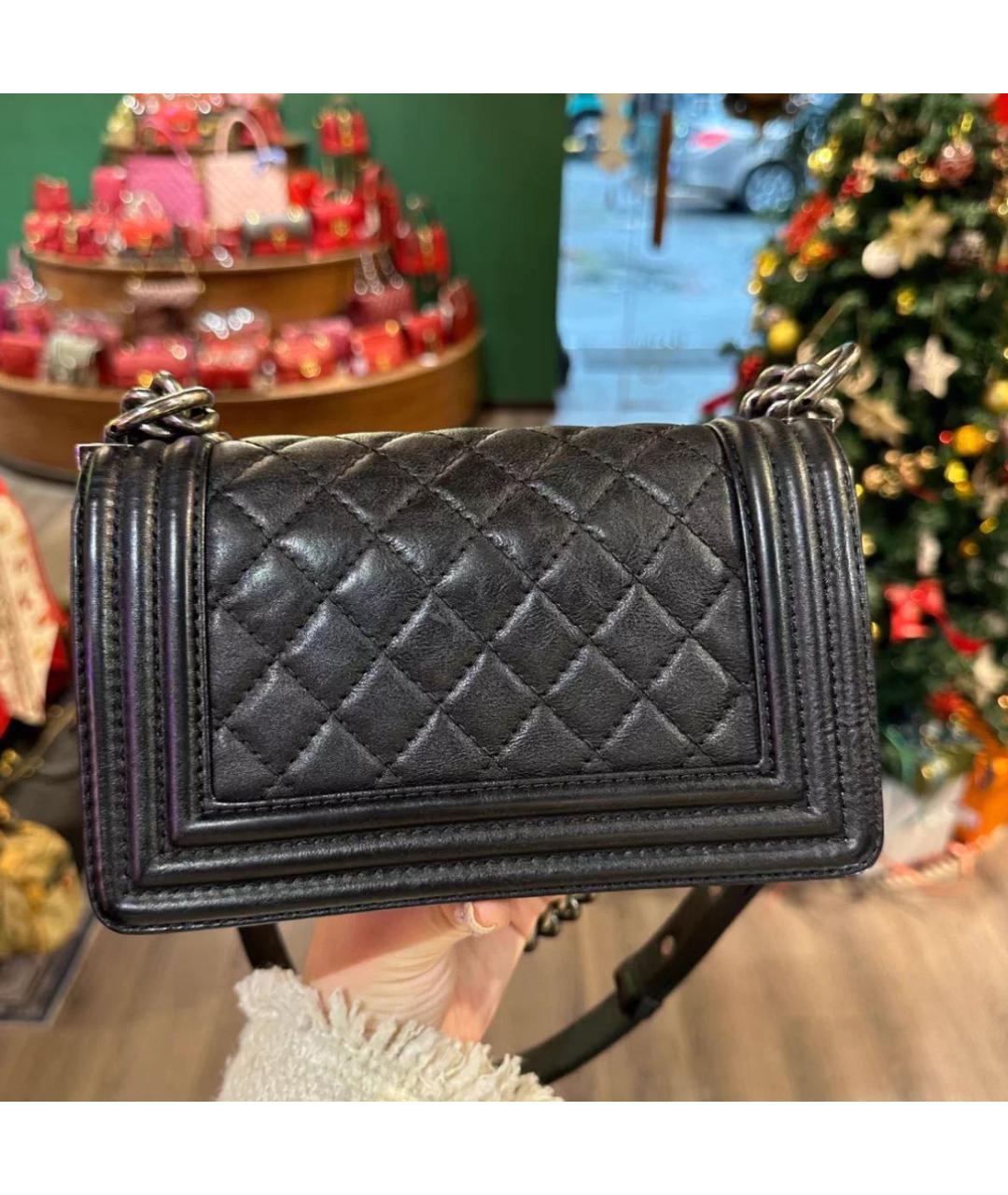 CHANEL Черная кожаная сумка через плечо, фото 5