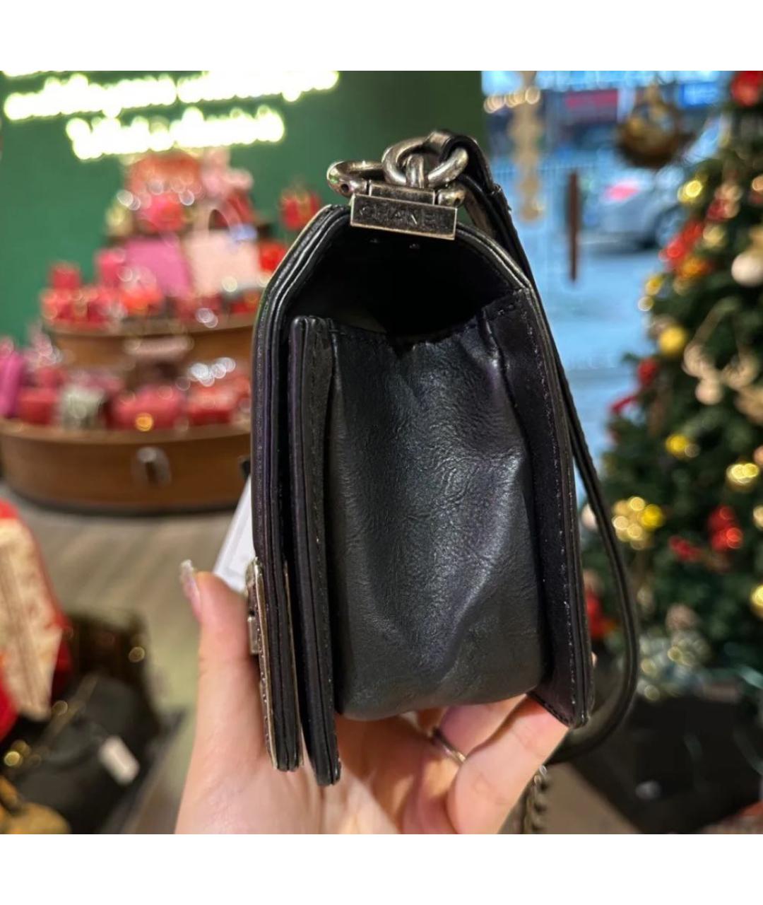 CHANEL Черная кожаная сумка через плечо, фото 4