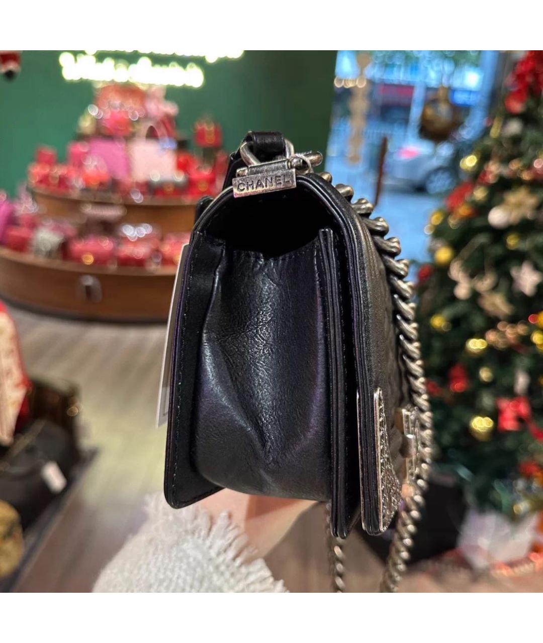 CHANEL Черная кожаная сумка через плечо, фото 3