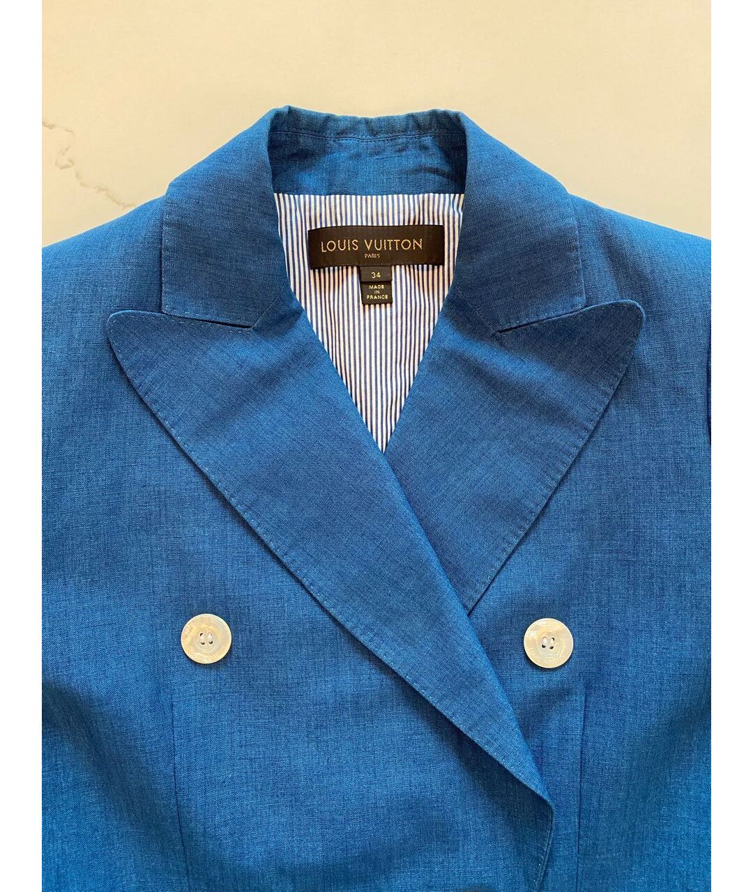 LOUIS VUITTON Голубой льняной жакет/пиджак, фото 3