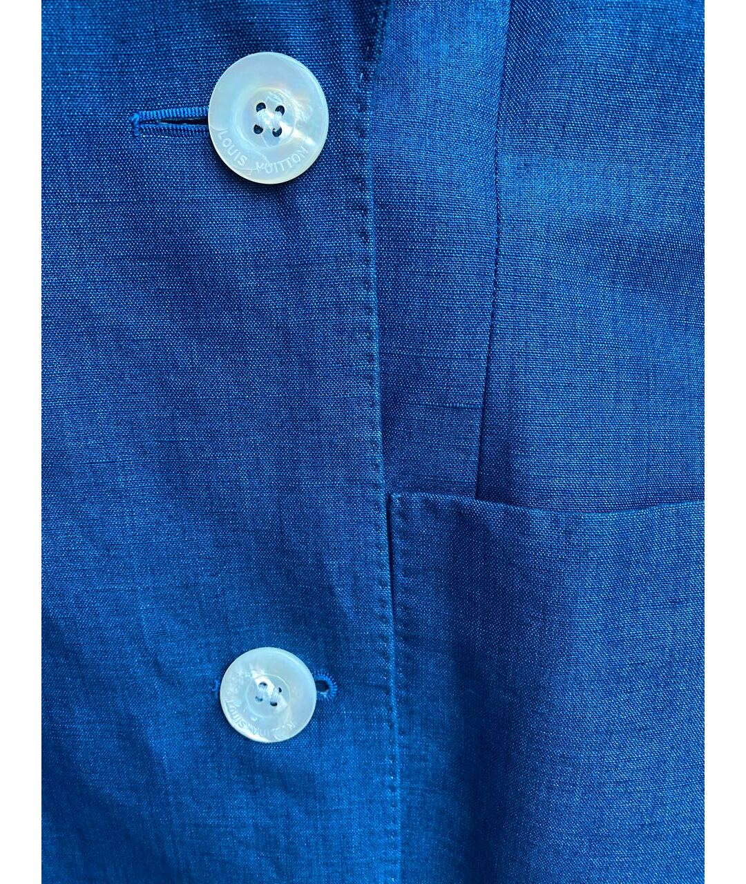 LOUIS VUITTON Голубой льняной жакет/пиджак, фото 4
