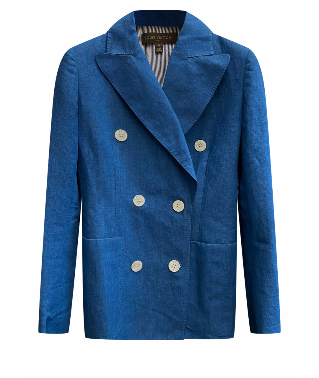 LOUIS VUITTON PRE-OWNED Голубой льняной жакет/пиджак, фото 8