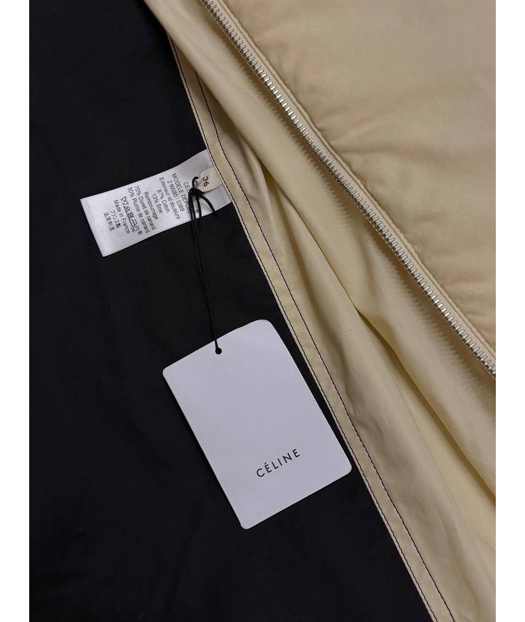 CELINE Бежевый хлопковый пуховик, фото 7