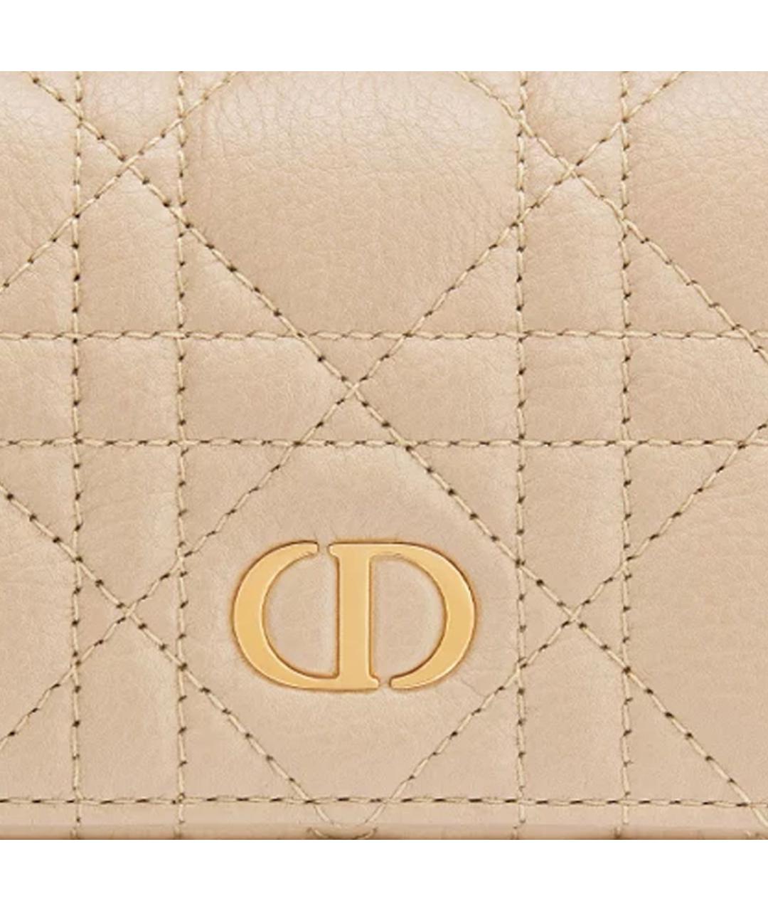CHRISTIAN DIOR Бежевый кожаный кошелек, фото 5