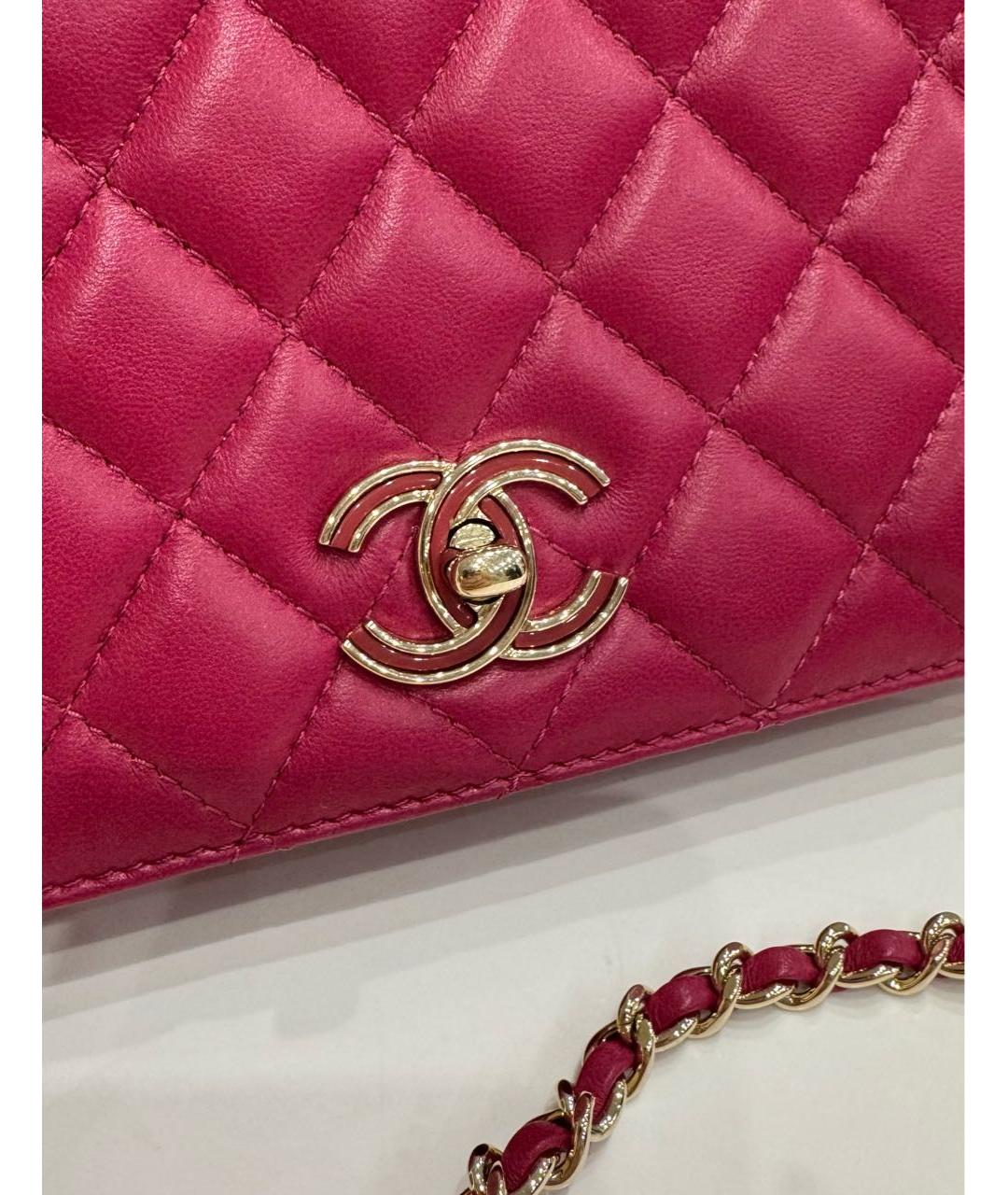 CHANEL Розовая кожаная сумка через плечо, фото 3