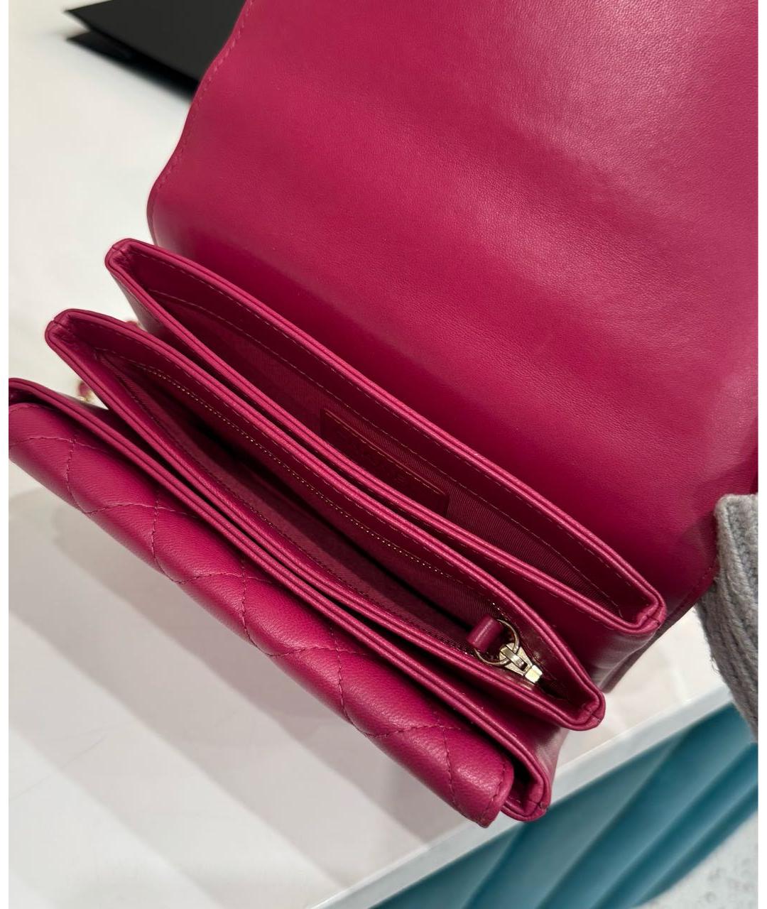 CHANEL Розовая кожаная сумка через плечо, фото 5