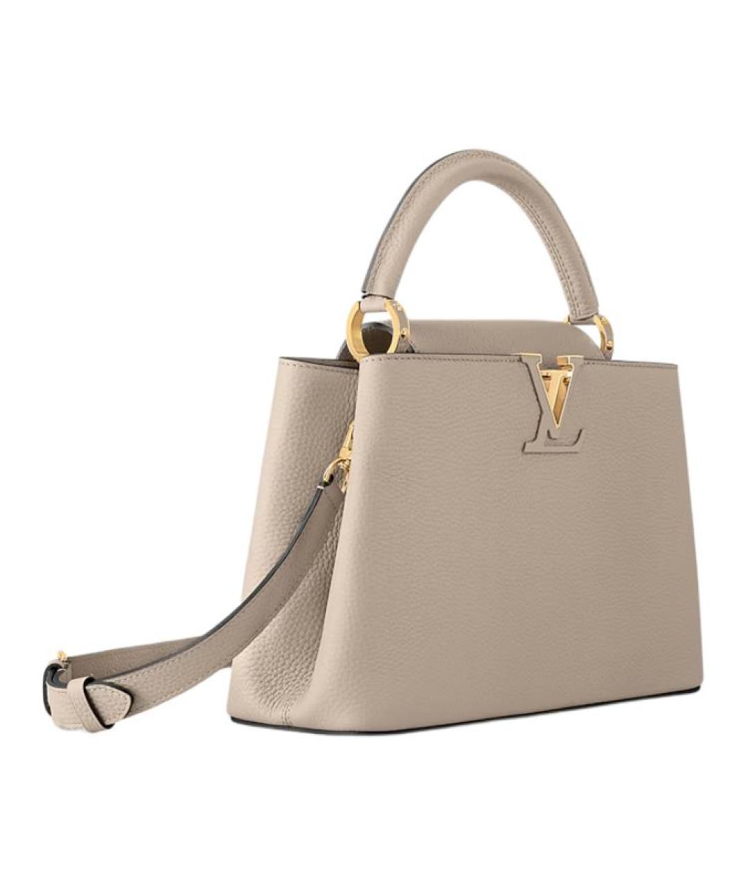 LOUIS VUITTON Бежевая кожаная сумка через плечо, фото 2