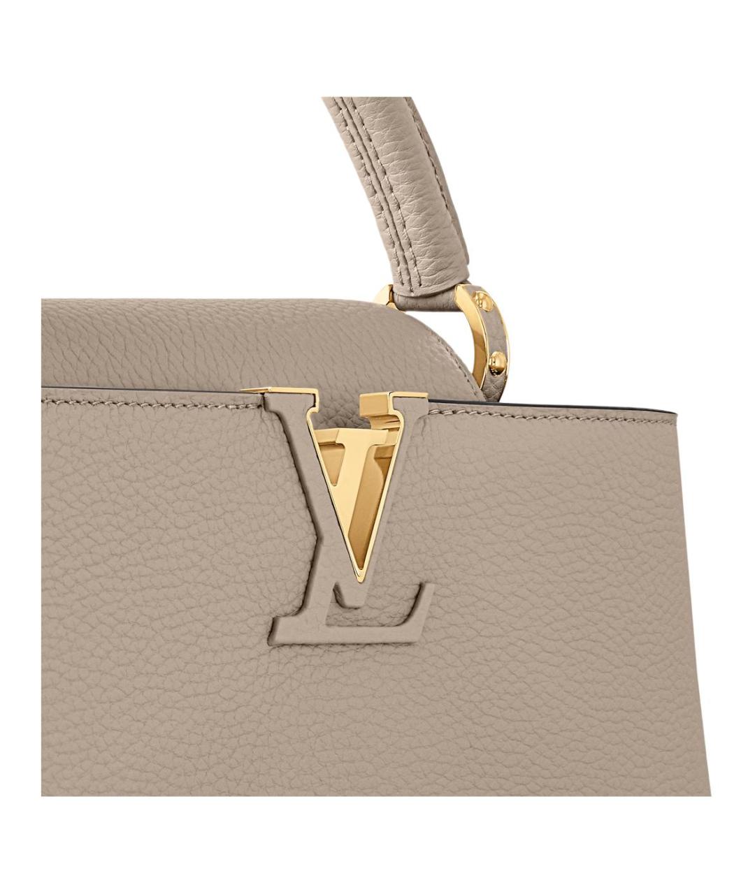 LOUIS VUITTON Бежевая кожаная сумка через плечо, фото 4