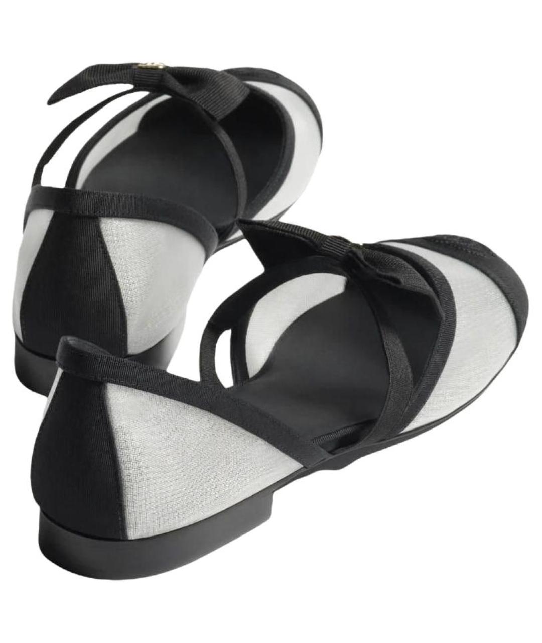 CHANEL Черные текстильные туфли, фото 4