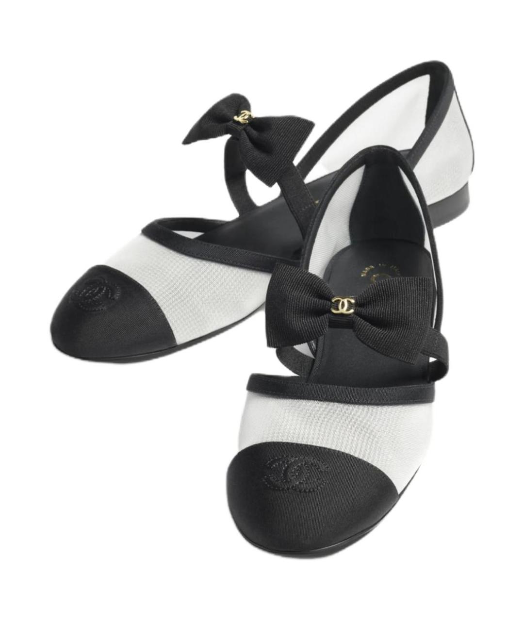 CHANEL Черные текстильные туфли, фото 3