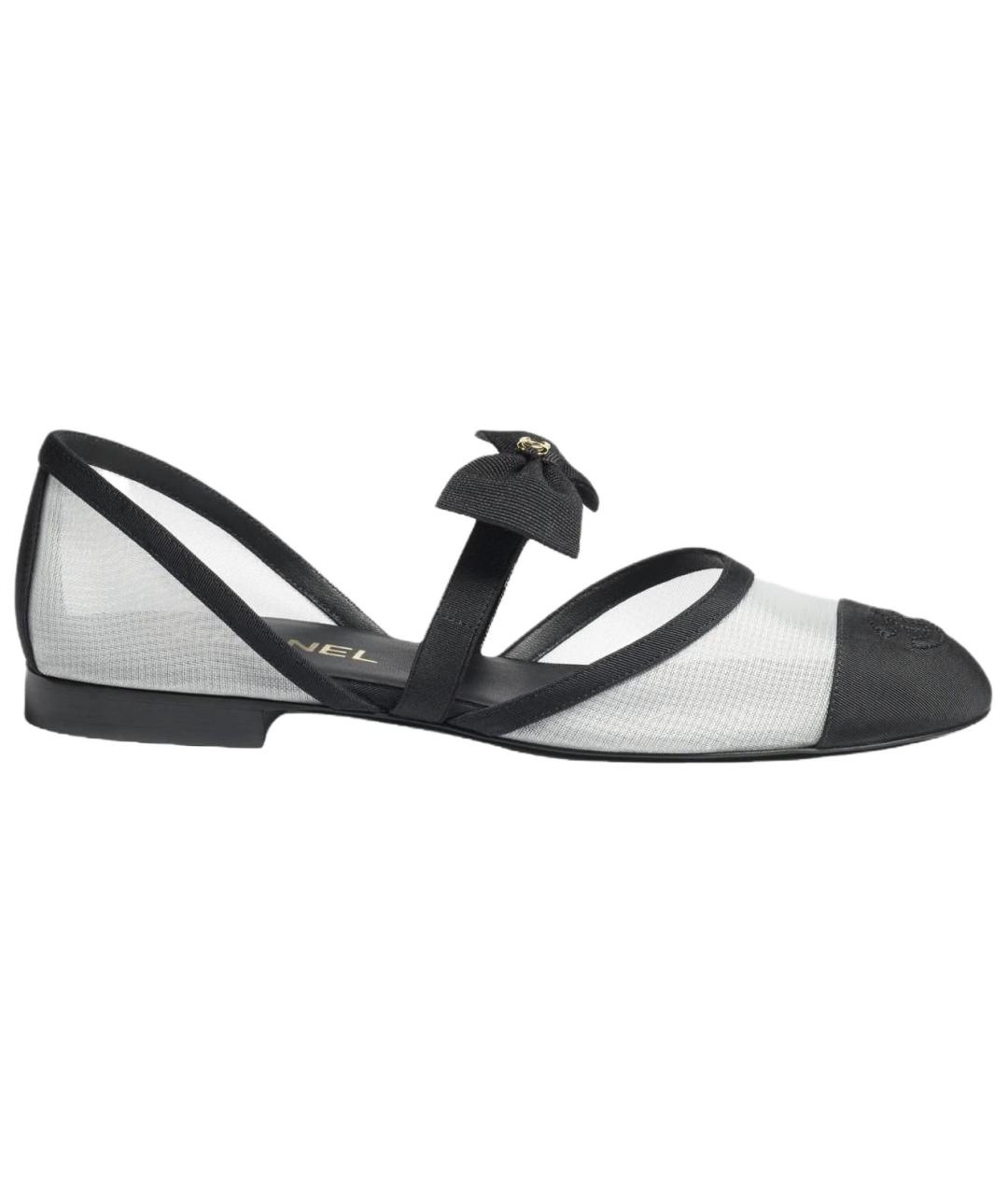 CHANEL Черные текстильные туфли, фото 1