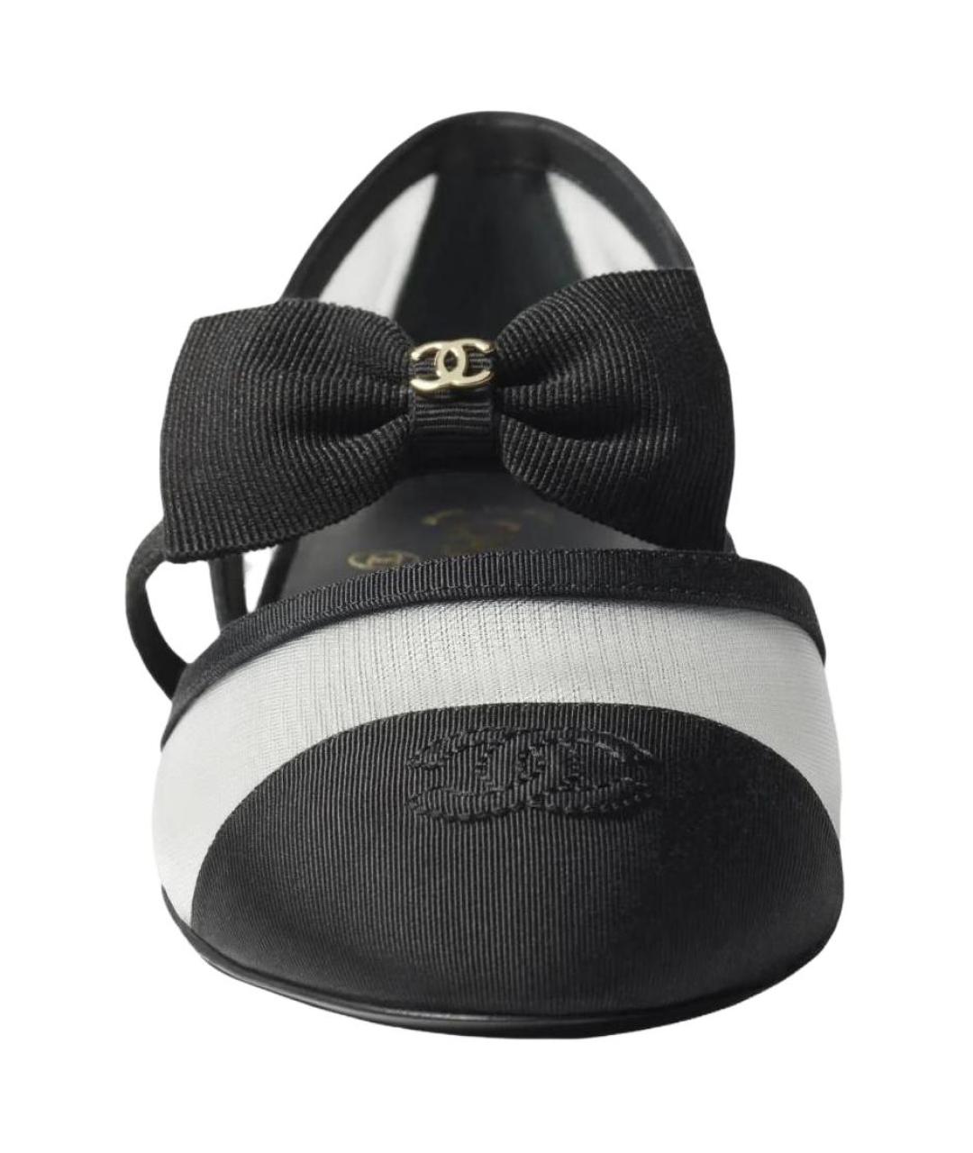 CHANEL Черные текстильные туфли, фото 5