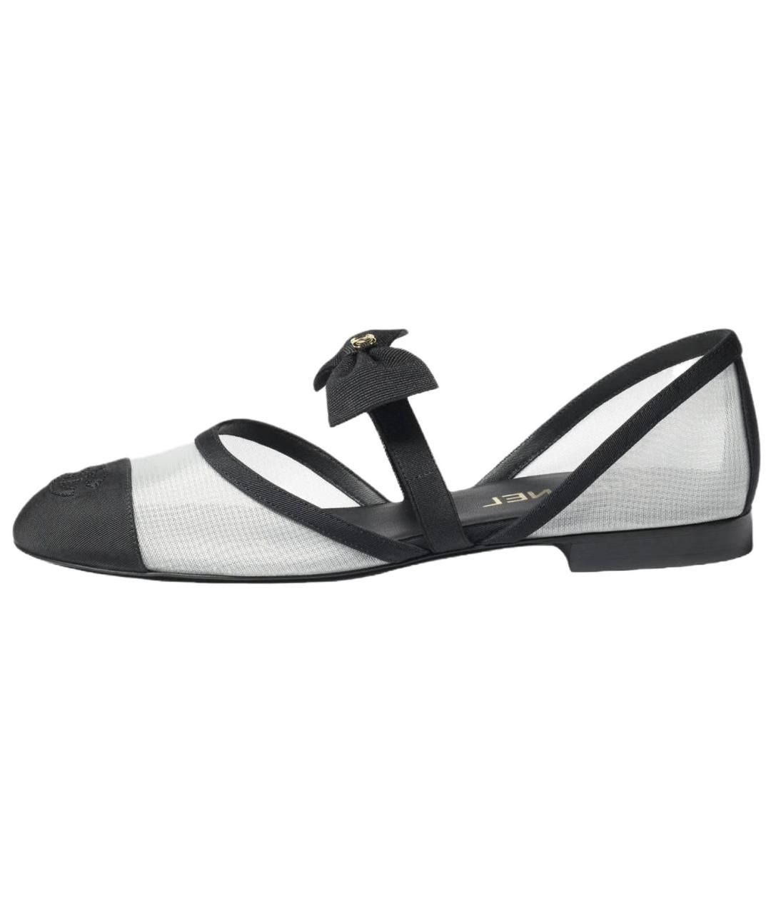 CHANEL Черные текстильные туфли, фото 2