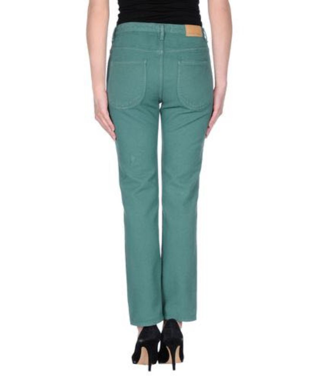 SEE BY CHLOE Зеленые хлопко-эластановые прямые джинсы, фото 2