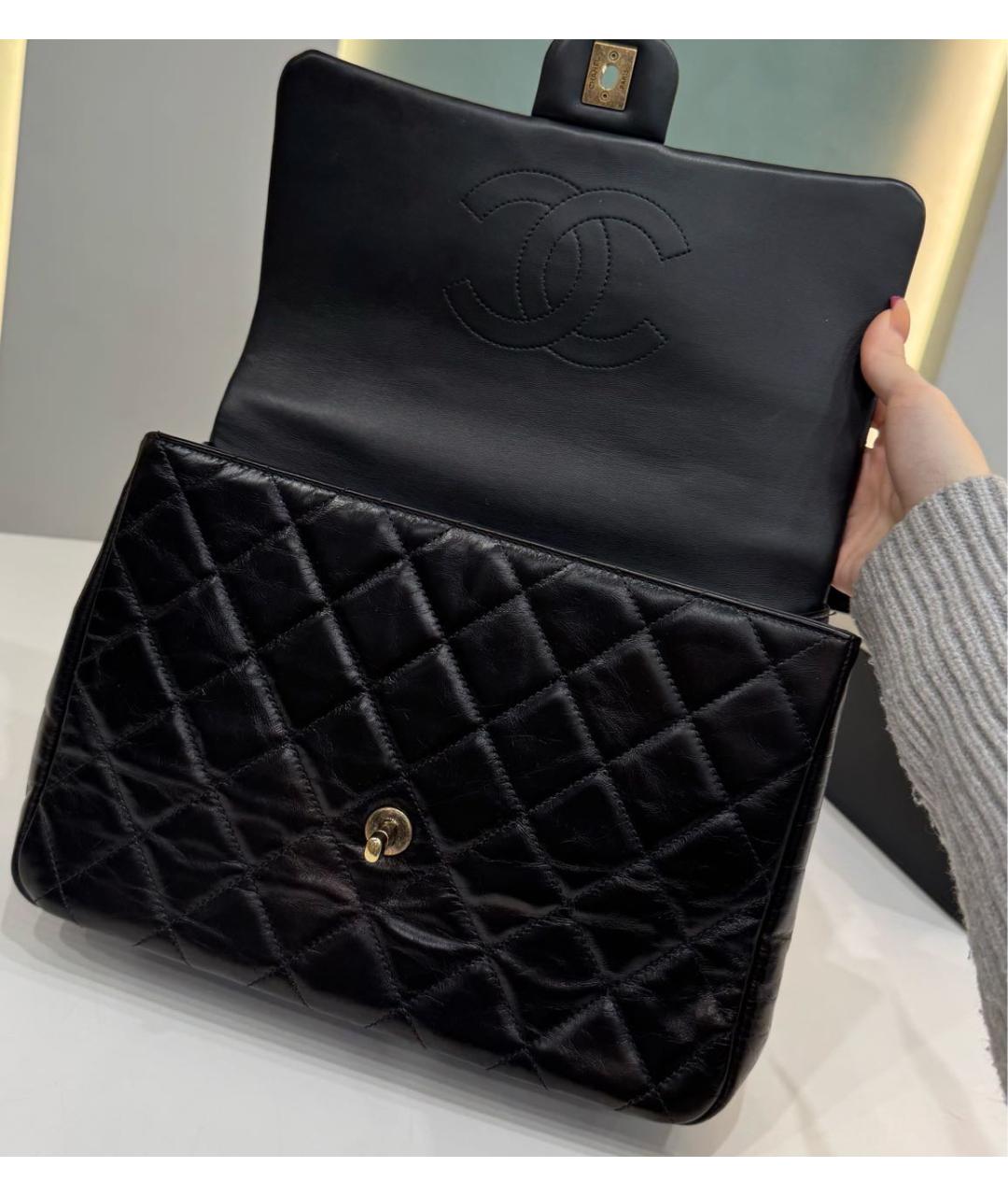 CHANEL Черная кожаная сумка через плечо, фото 6