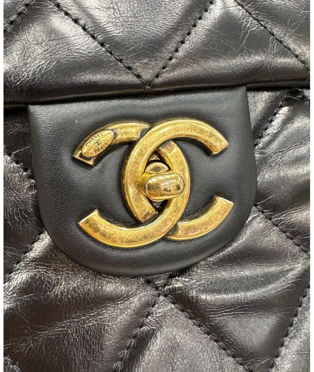 CHANEL Черная кожаная сумка через плечо, фото 5