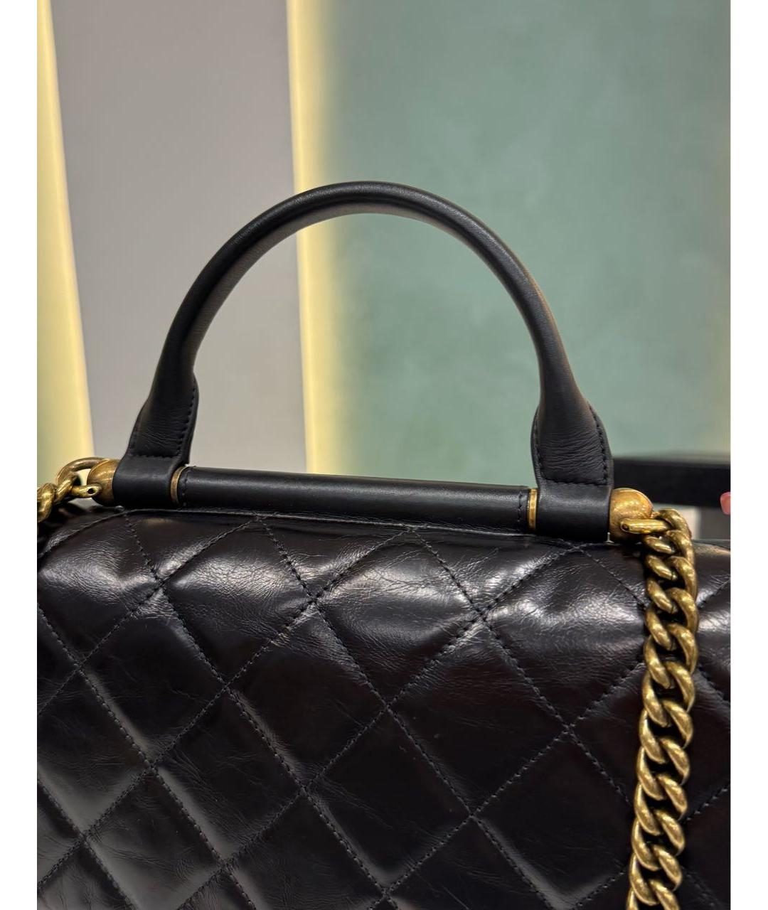 CHANEL Черная кожаная сумка через плечо, фото 4