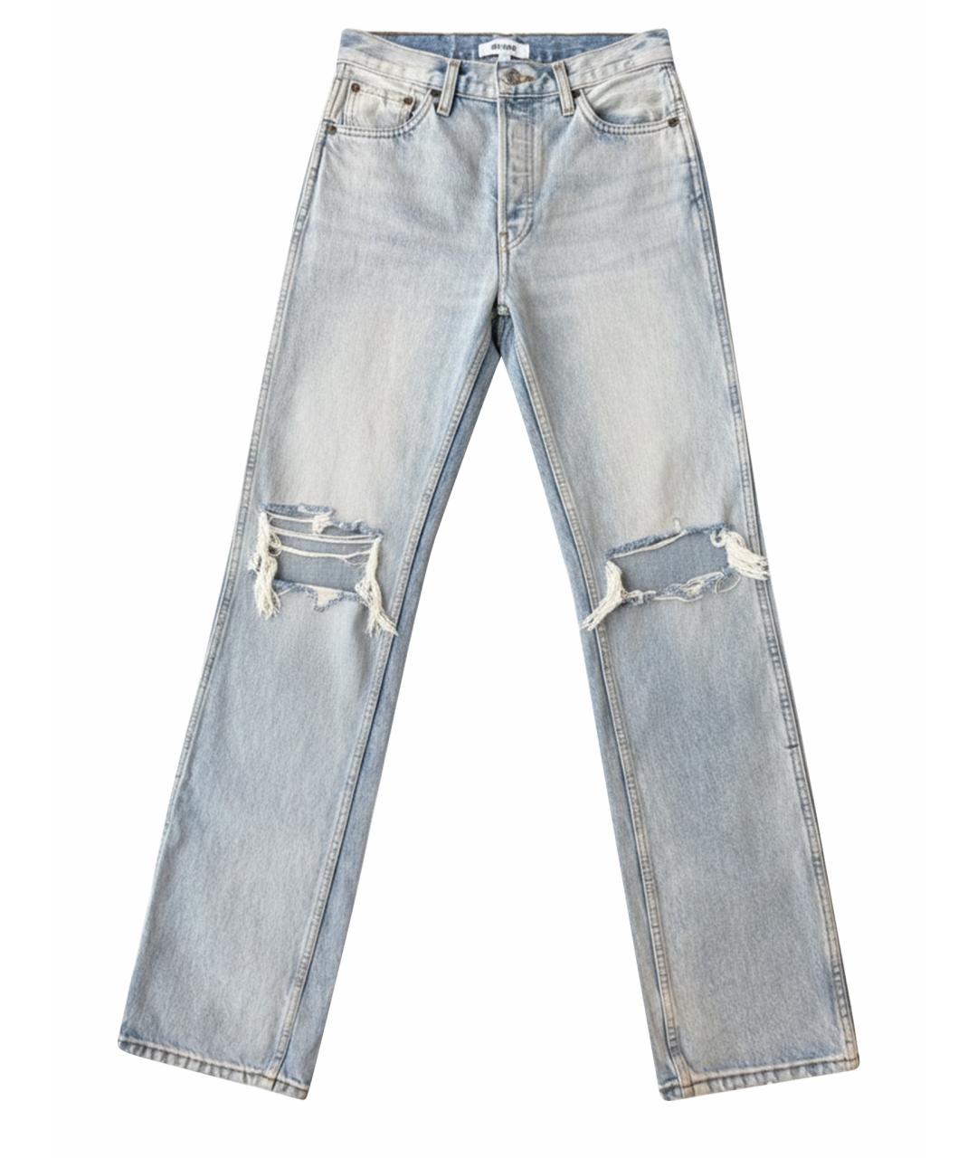 Re done Голубые хлопковые прямые джинсы, фото 1