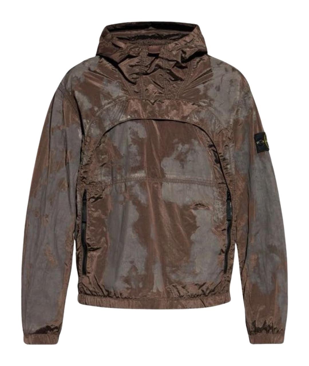 STONE ISLAND Коричневая полиамидовая куртка, фото 1