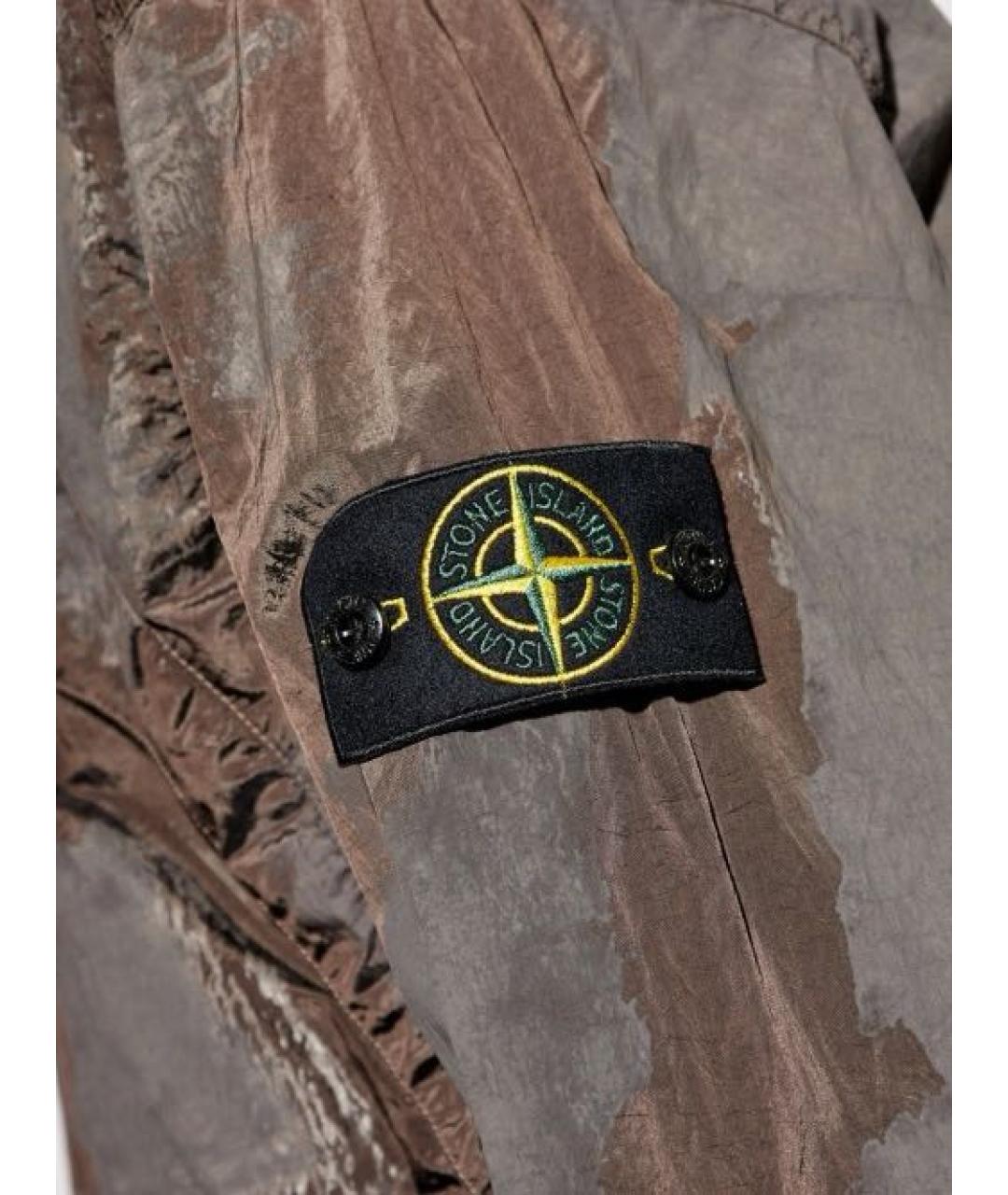 STONE ISLAND Коричневая полиамидовая куртка, фото 4