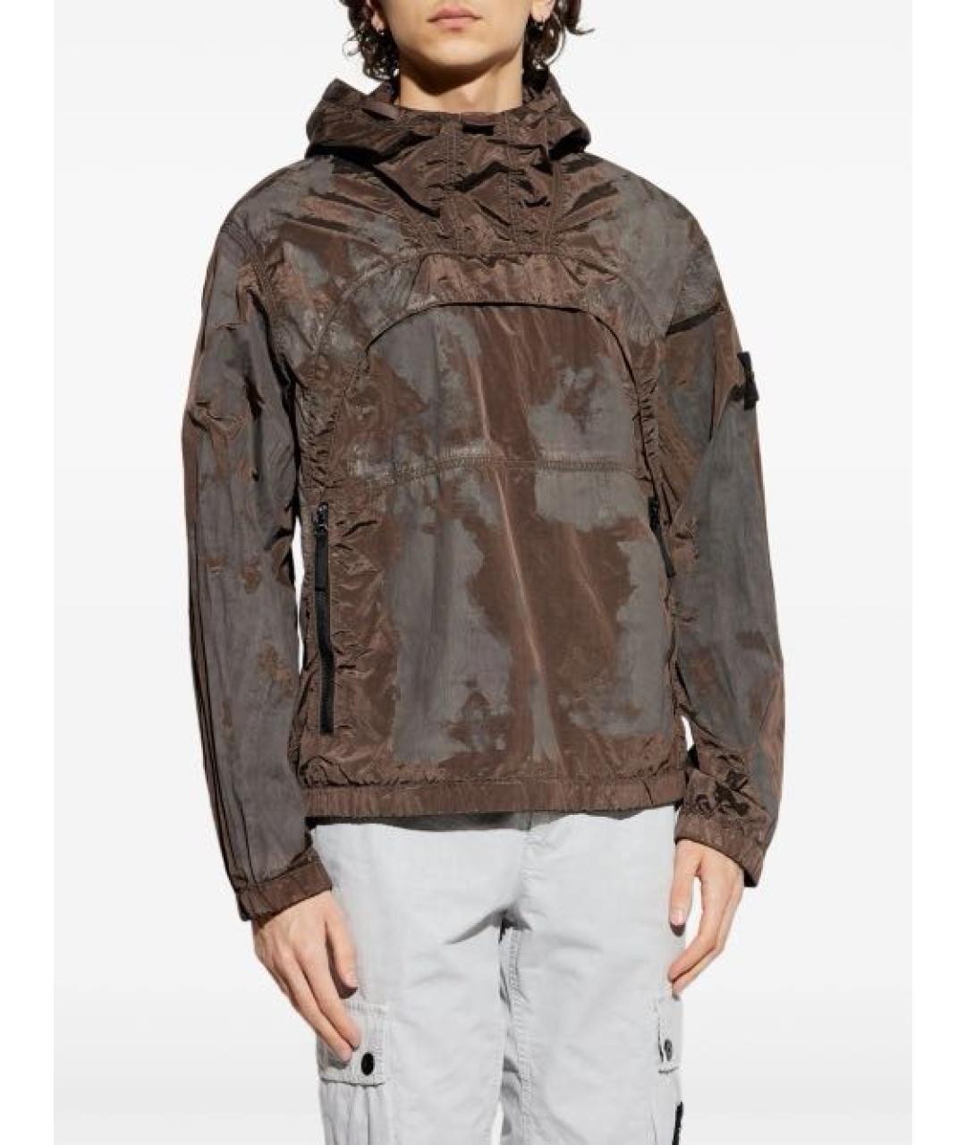 STONE ISLAND Коричневая полиамидовая куртка, фото 2