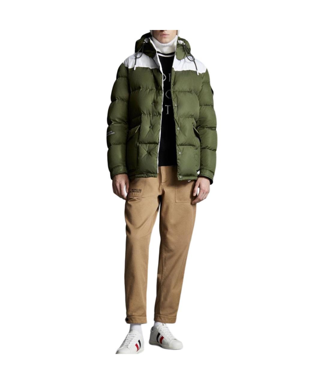 MONCLER Зеленый пуховик, фото 4