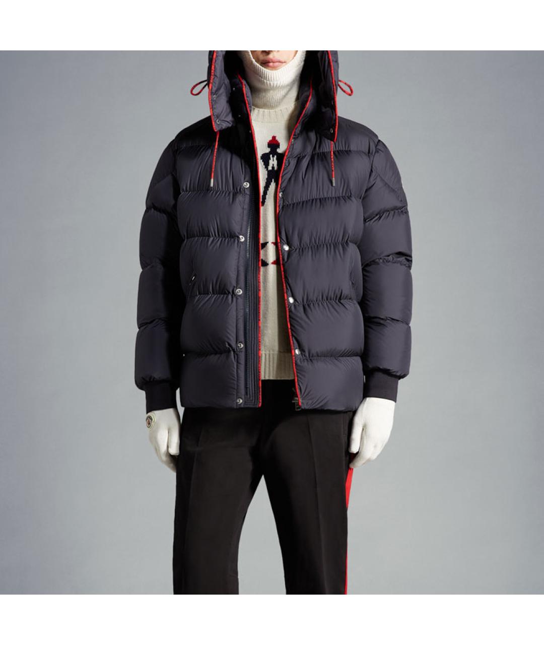 MONCLER Темно-синий пуховик, фото 2
