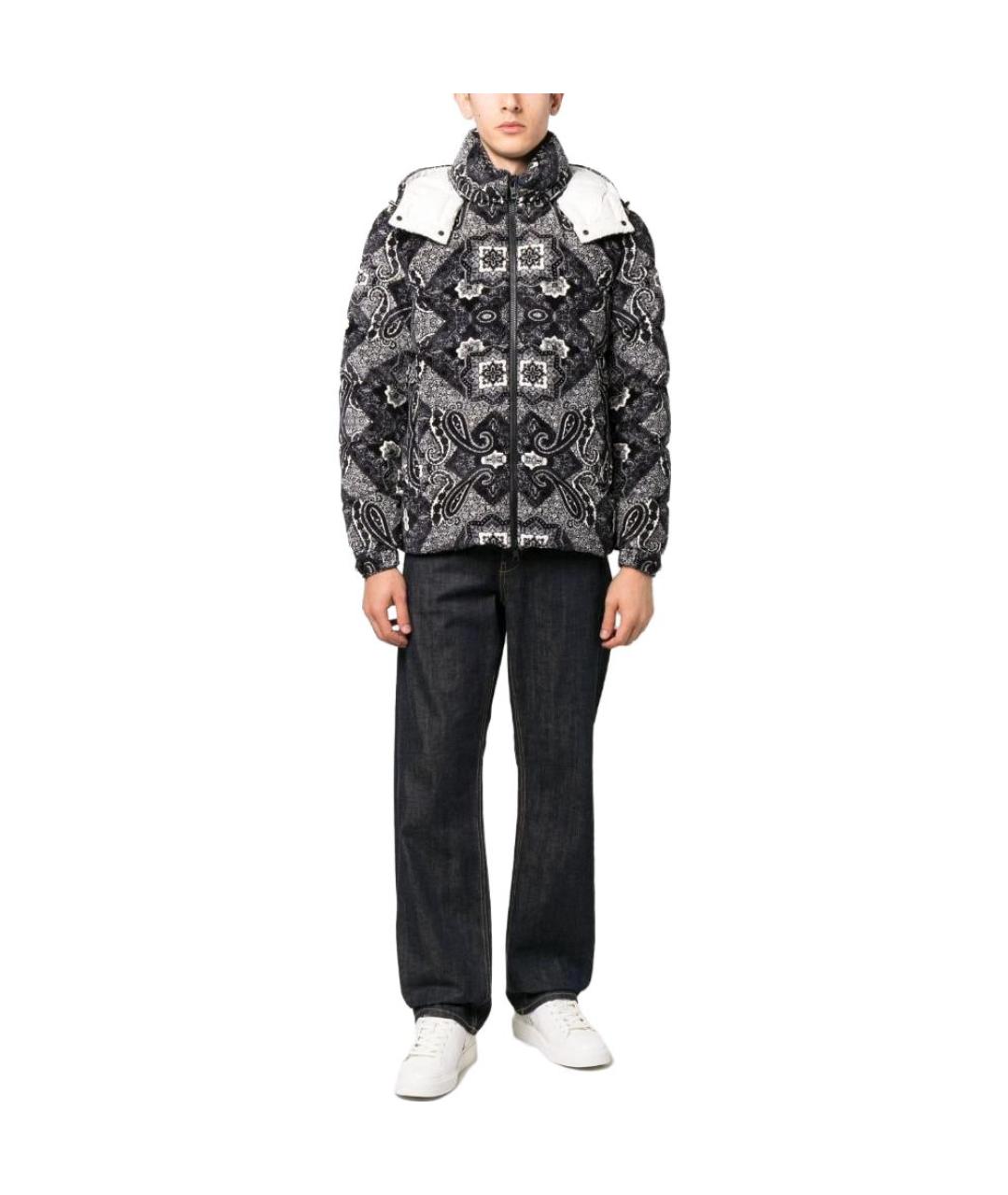 MONCLER Черный пуховик, фото 2