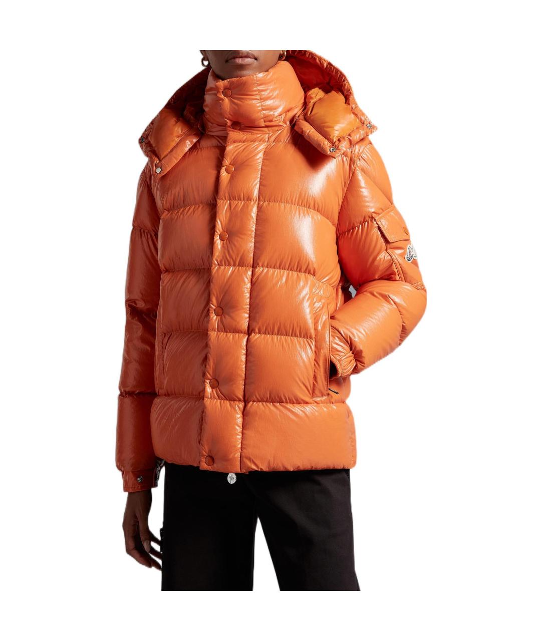 MONCLER Оранжевый пуховик, фото 4