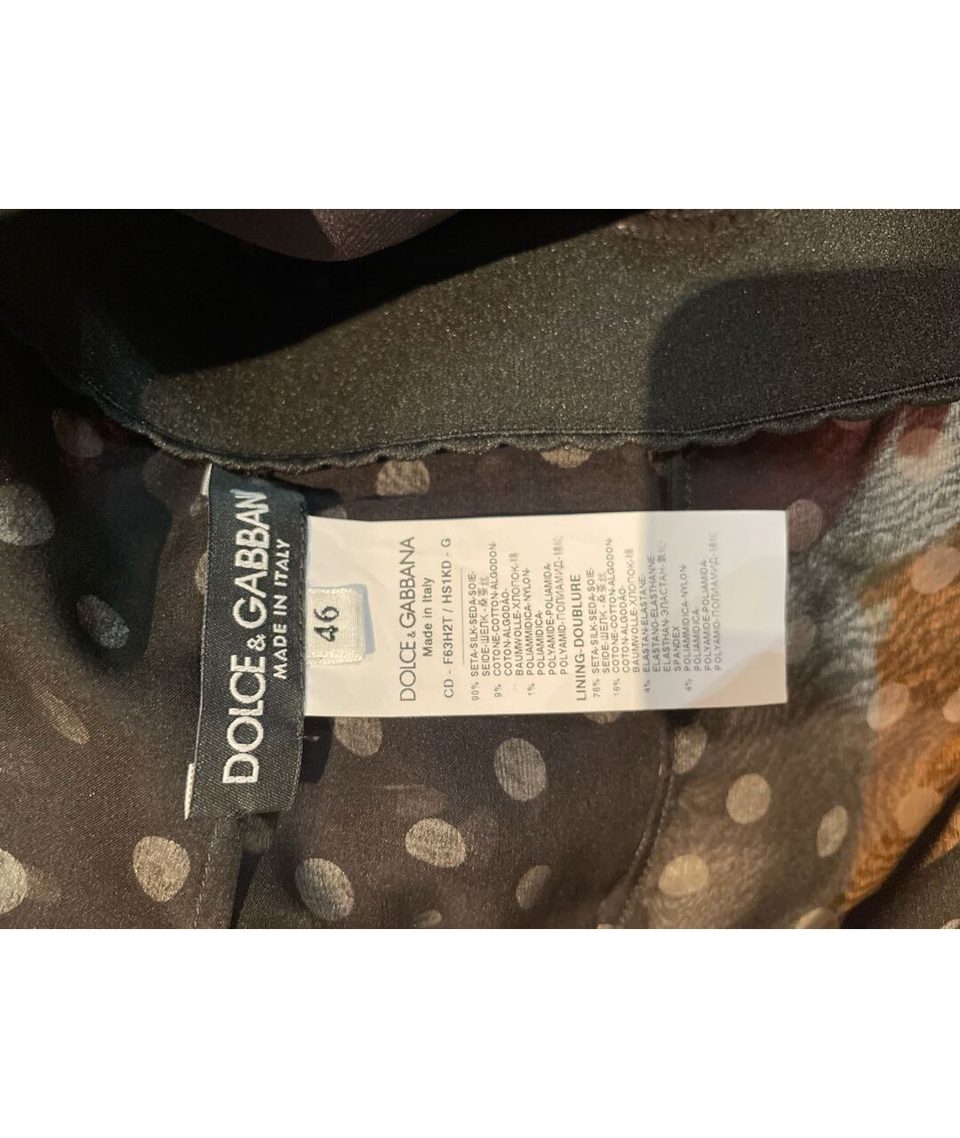 DOLCE&GABBANA Черное шелковое платье, фото 5