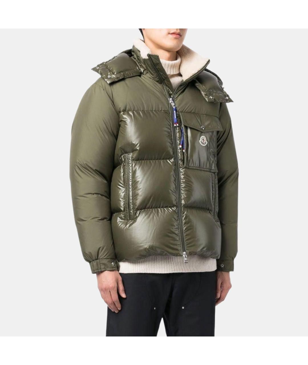 MONCLER Зеленый пуховик, фото 5