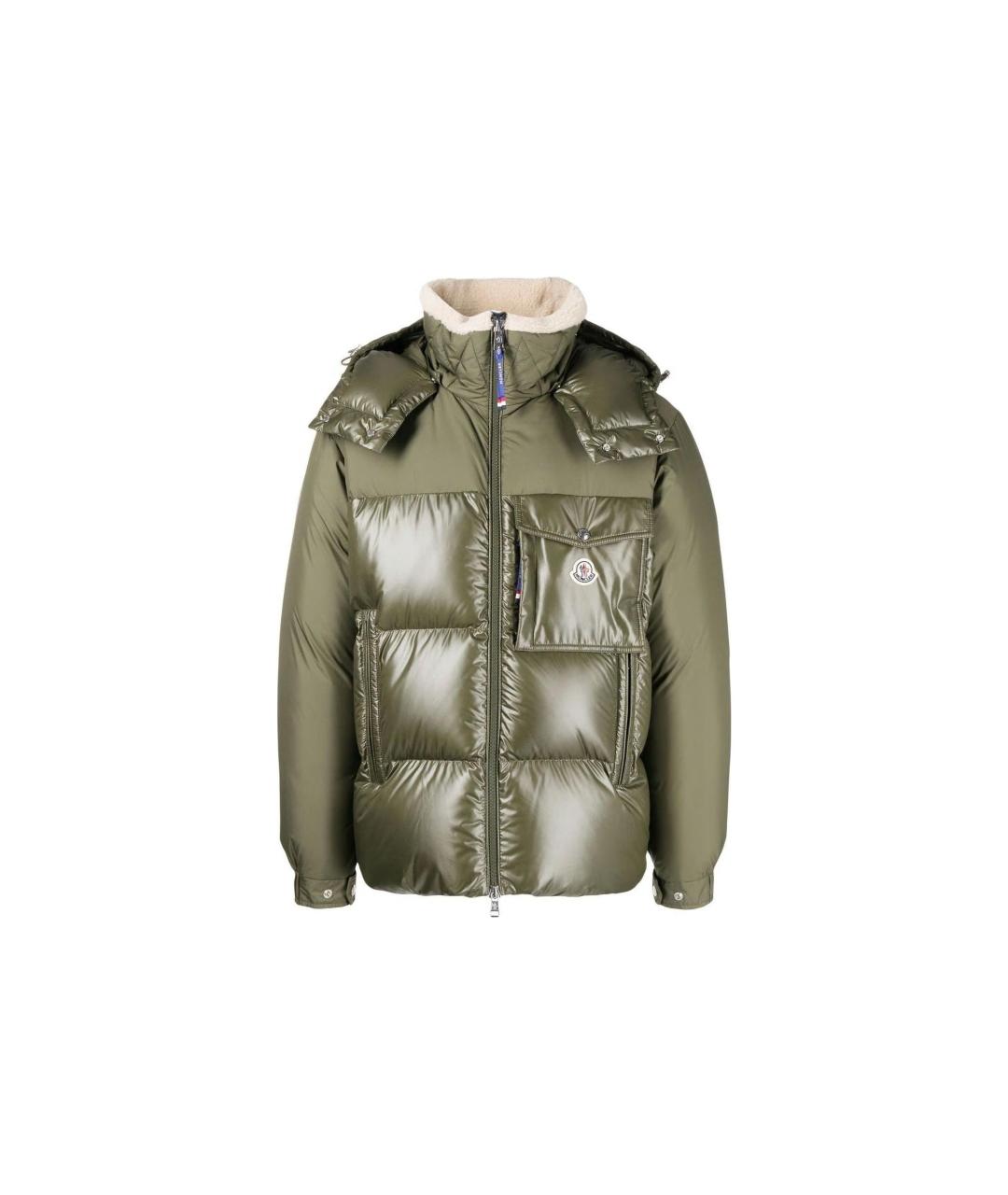 MONCLER Зеленый пуховик, фото 1