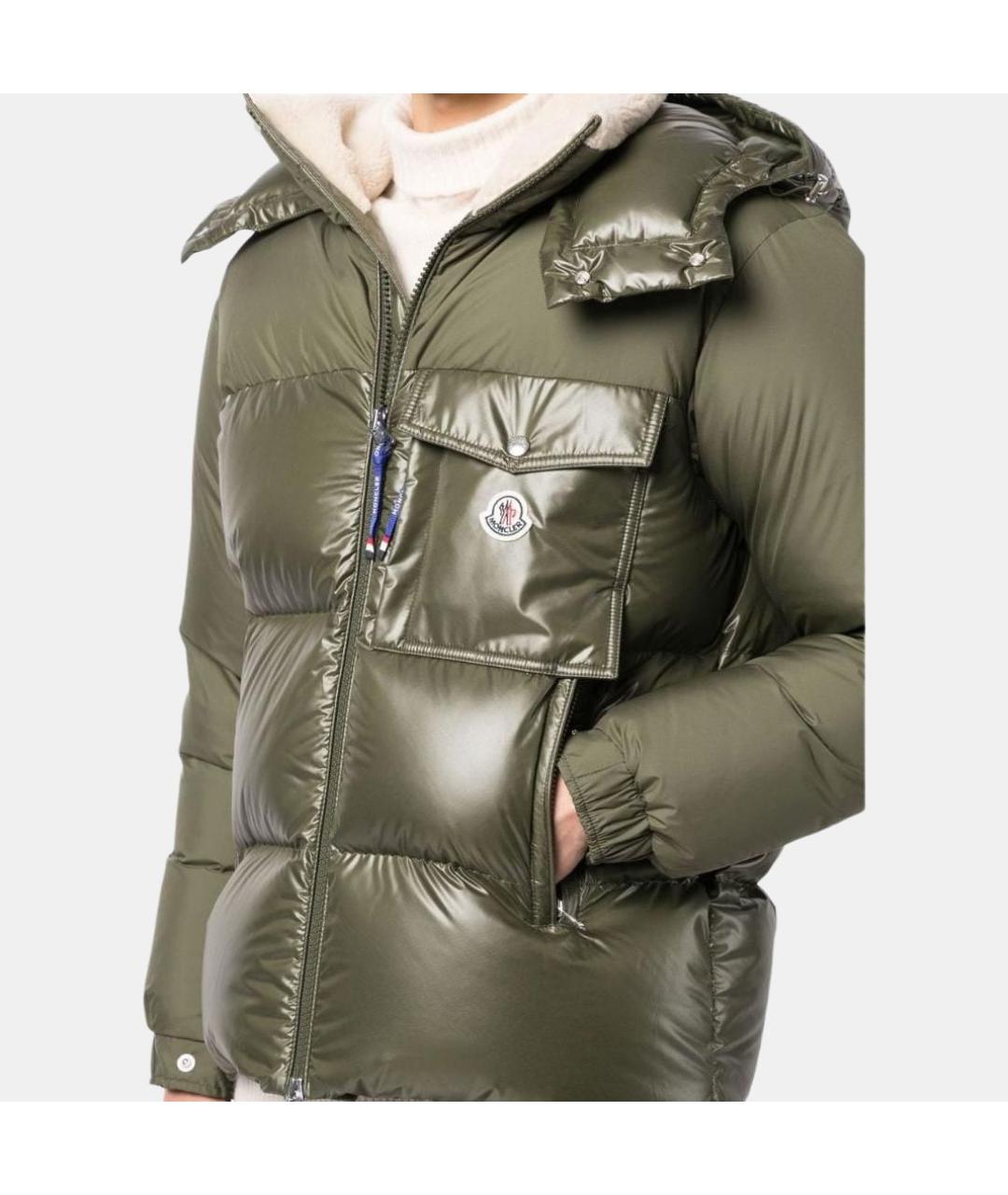 MONCLER Зеленый пуховик, фото 3