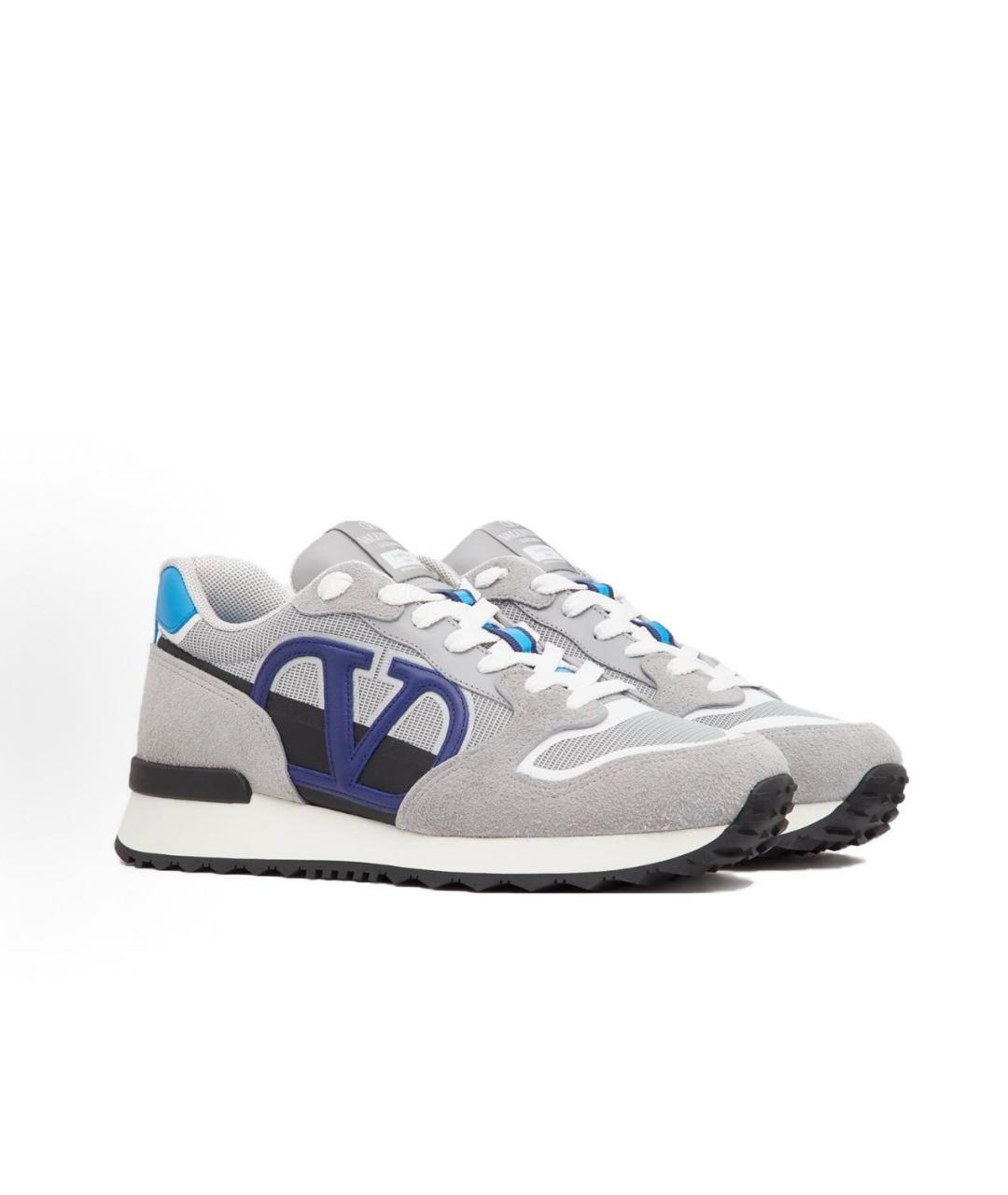 VALENTINO Серые замшевые низкие кроссовки / кеды, фото 2