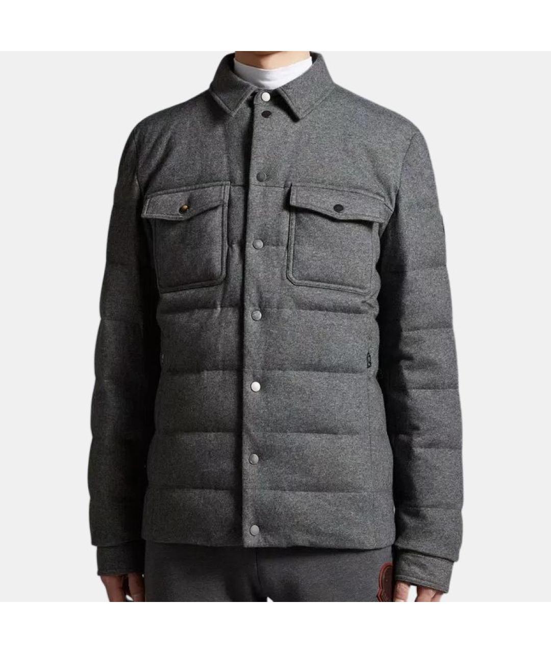 MONCLER Серый пуховик, фото 4