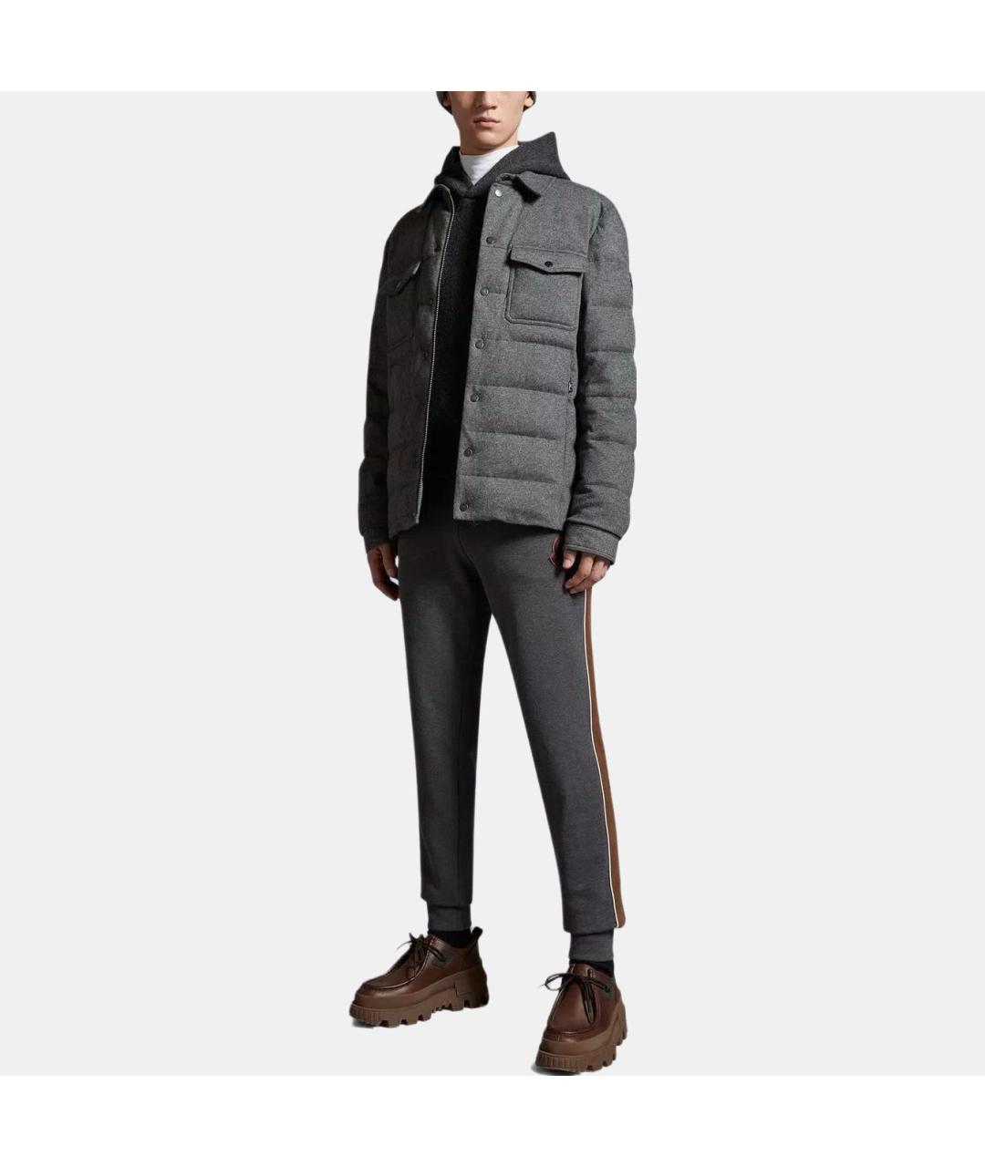MONCLER Серый пуховик, фото 2