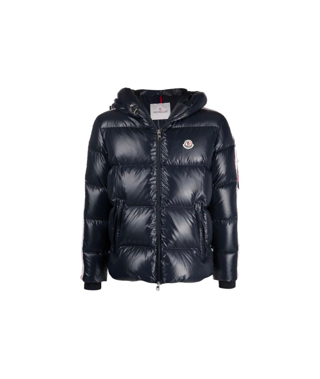 MONCLER Темно-синий пуховик, фото 1