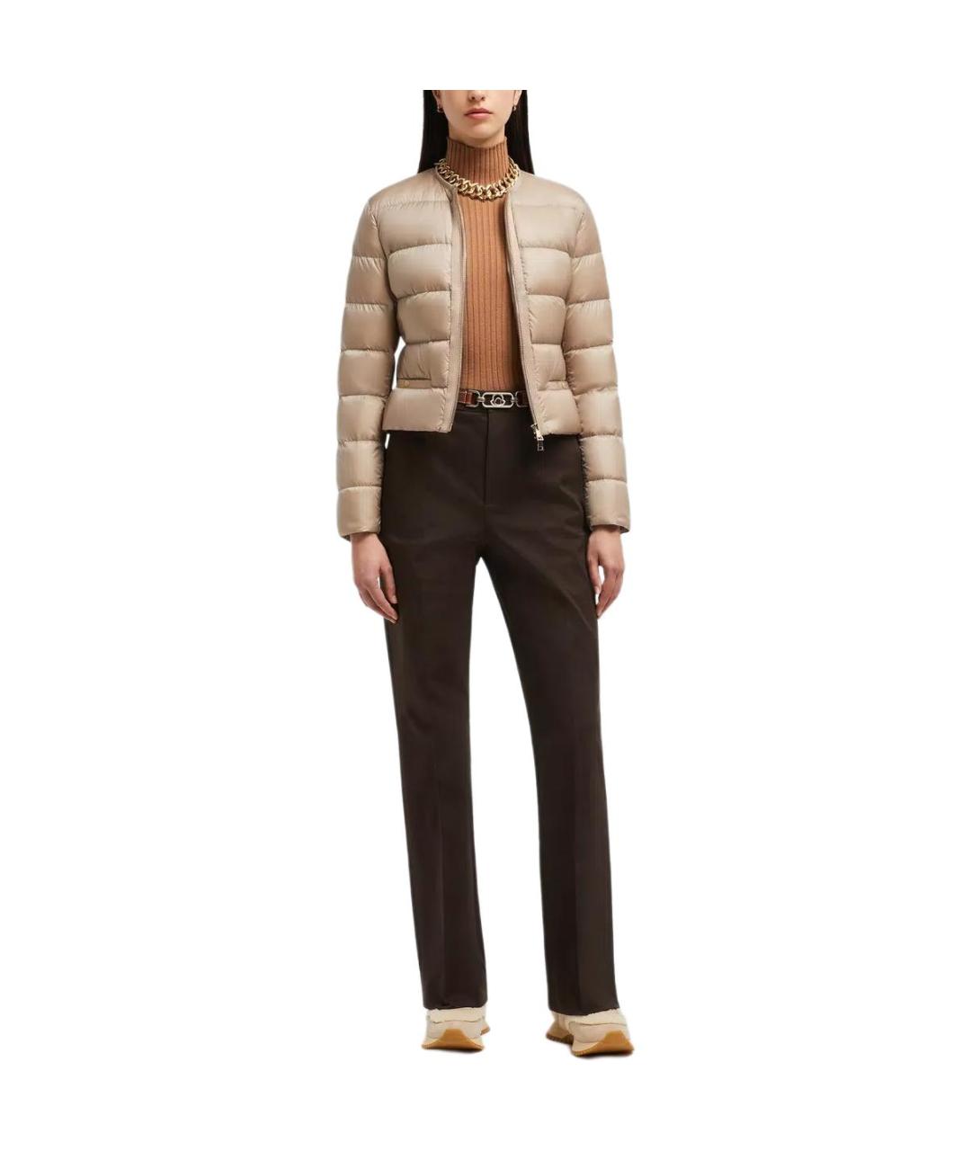 MONCLER Коричневый пуховик, фото 2