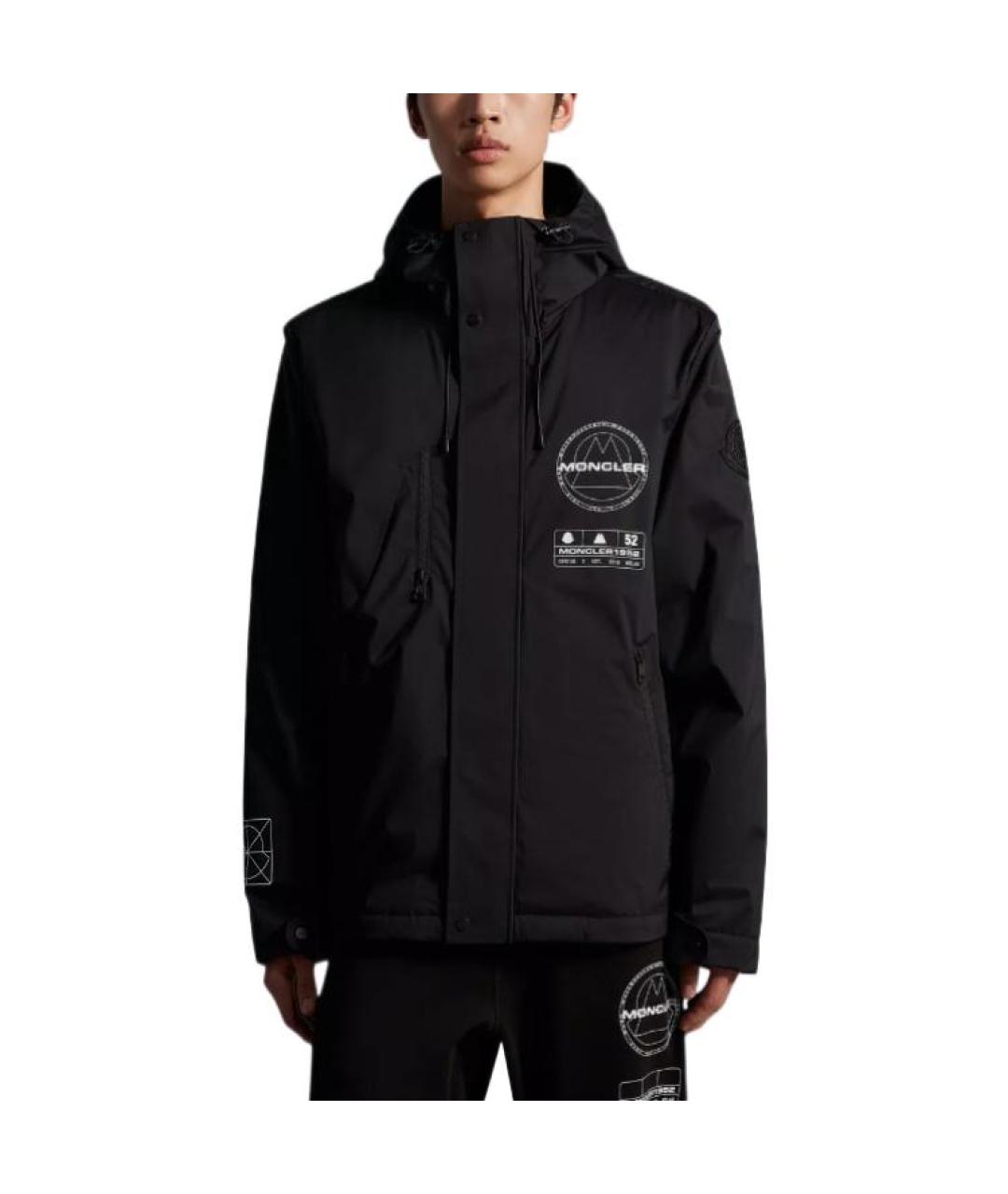 MONCLER Черный пуховик, фото 3