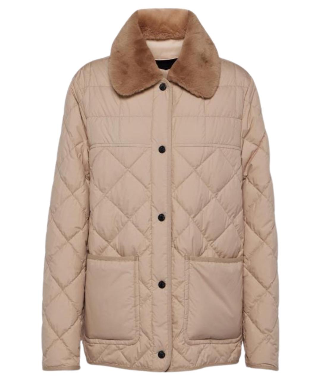 MONCLER Бежевая полиамидовая куртка, фото 1