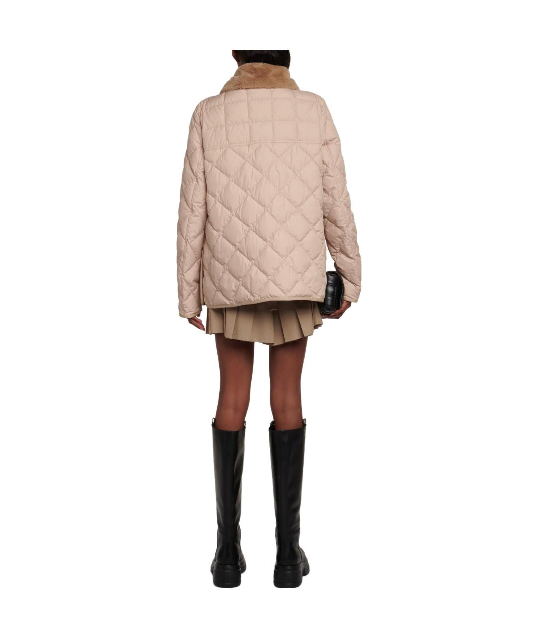 MONCLER Бежевая полиамидовая куртка, фото 3