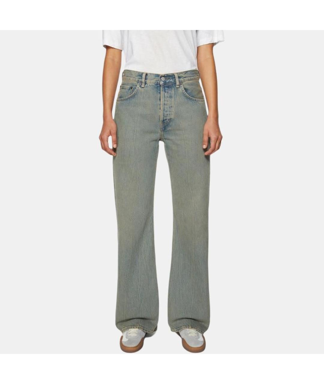 ACNE STUDIOS Голубые хлопковые джинсы клеш, фото 2