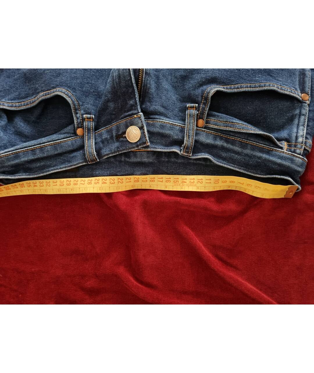 RAG&BONE Синие хлопко-эластановые прямые джинсы, фото 5
