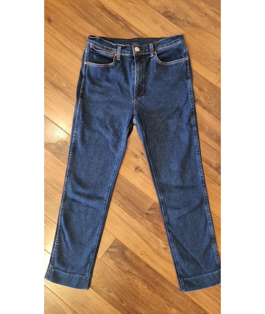 RAG&BONE Синие хлопко-эластановые прямые джинсы, фото 6