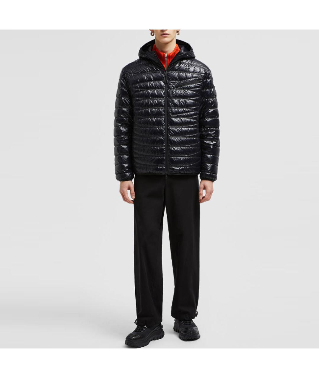 MONCLER Черный пуховик, фото 2