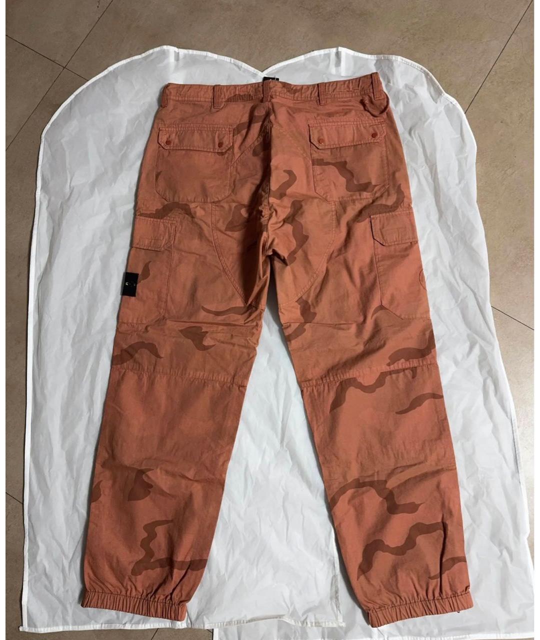 STONE ISLAND Оранжевое хлопковые повседневные брюки, фото 2