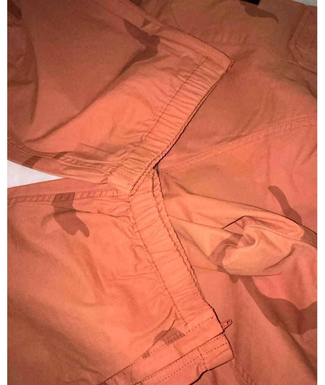 STONE ISLAND Оранжевое хлопковые повседневные брюки, фото 4