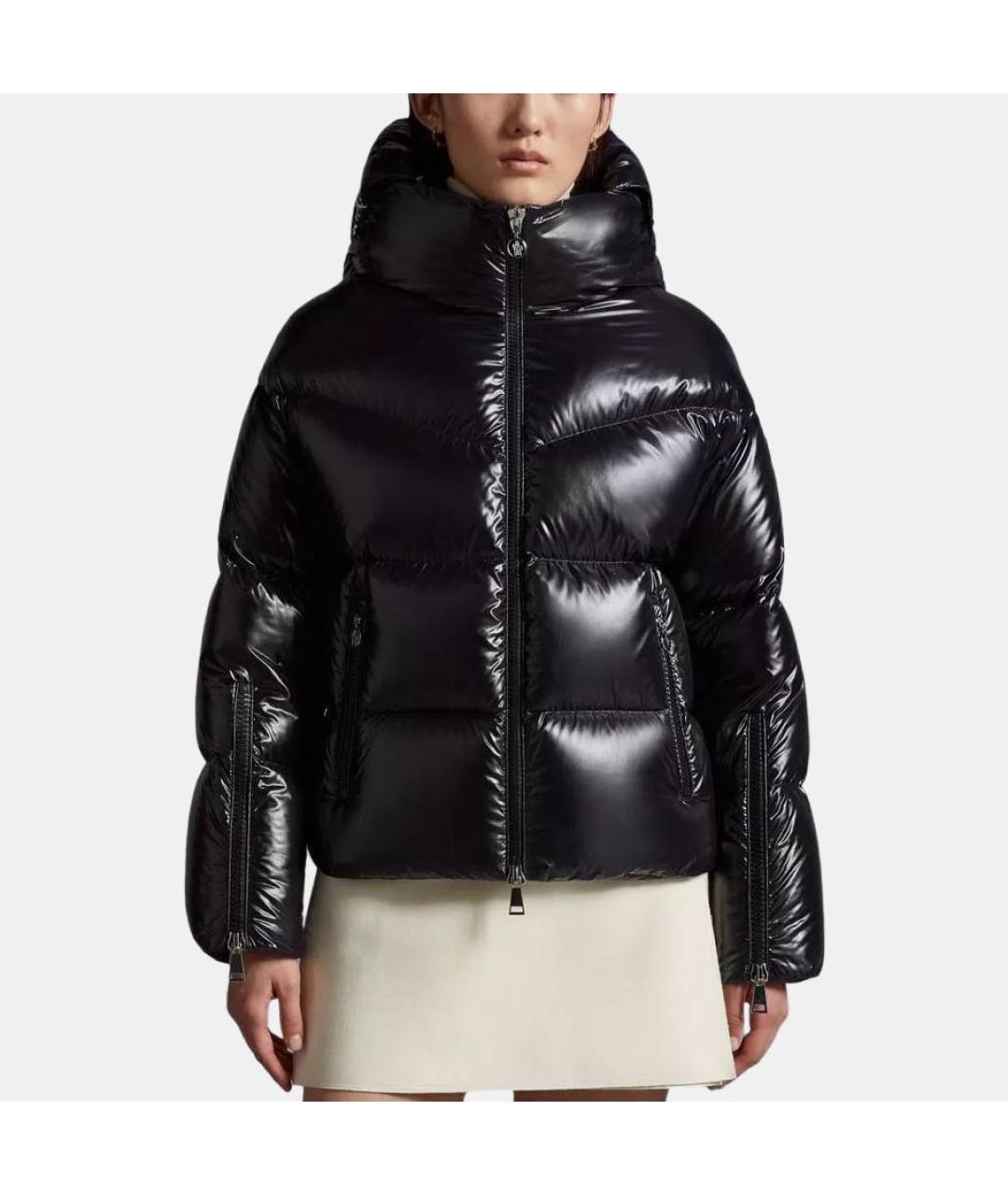 MONCLER Черный пуховик, фото 2