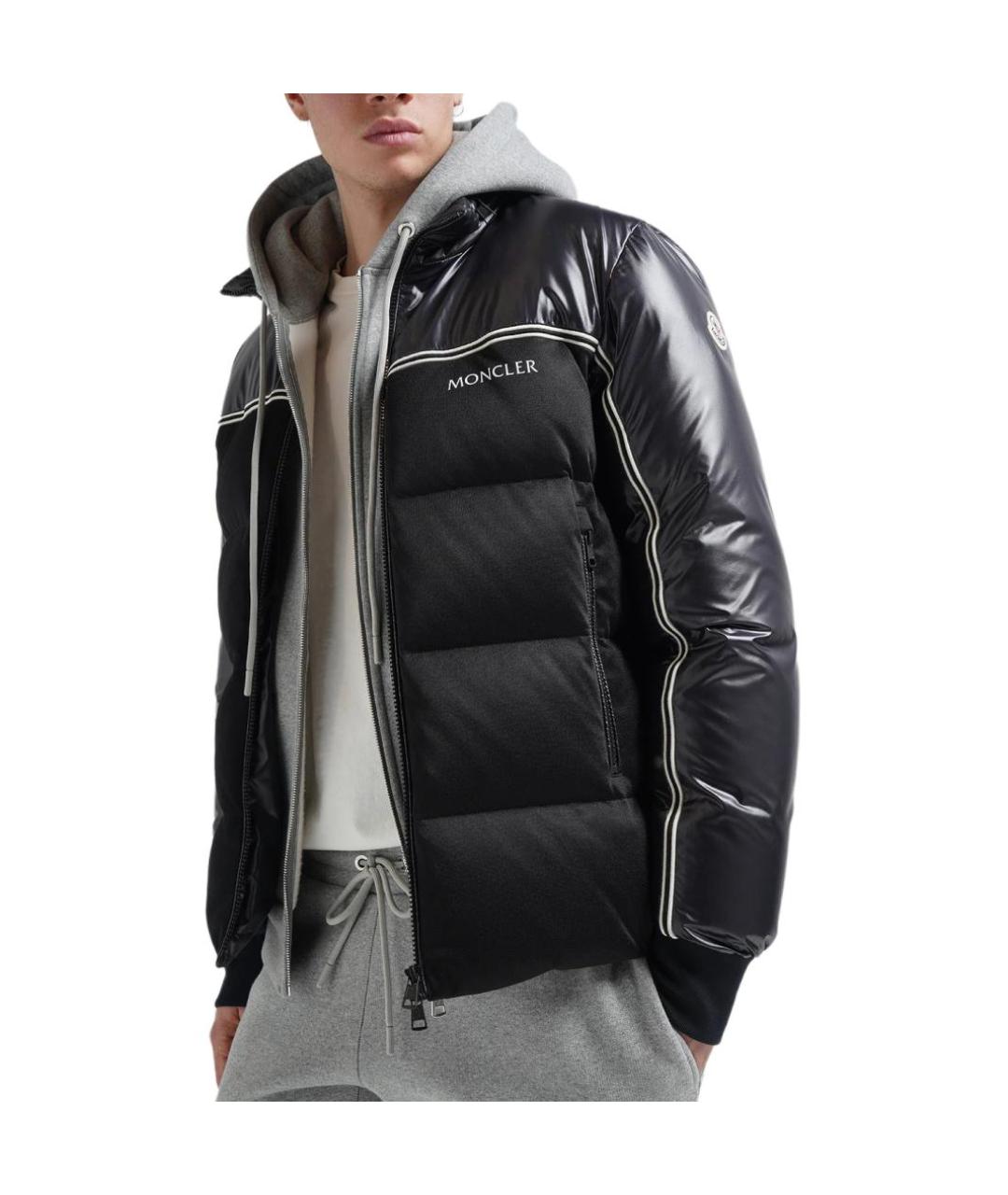 MONCLER Черный пуховик, фото 3
