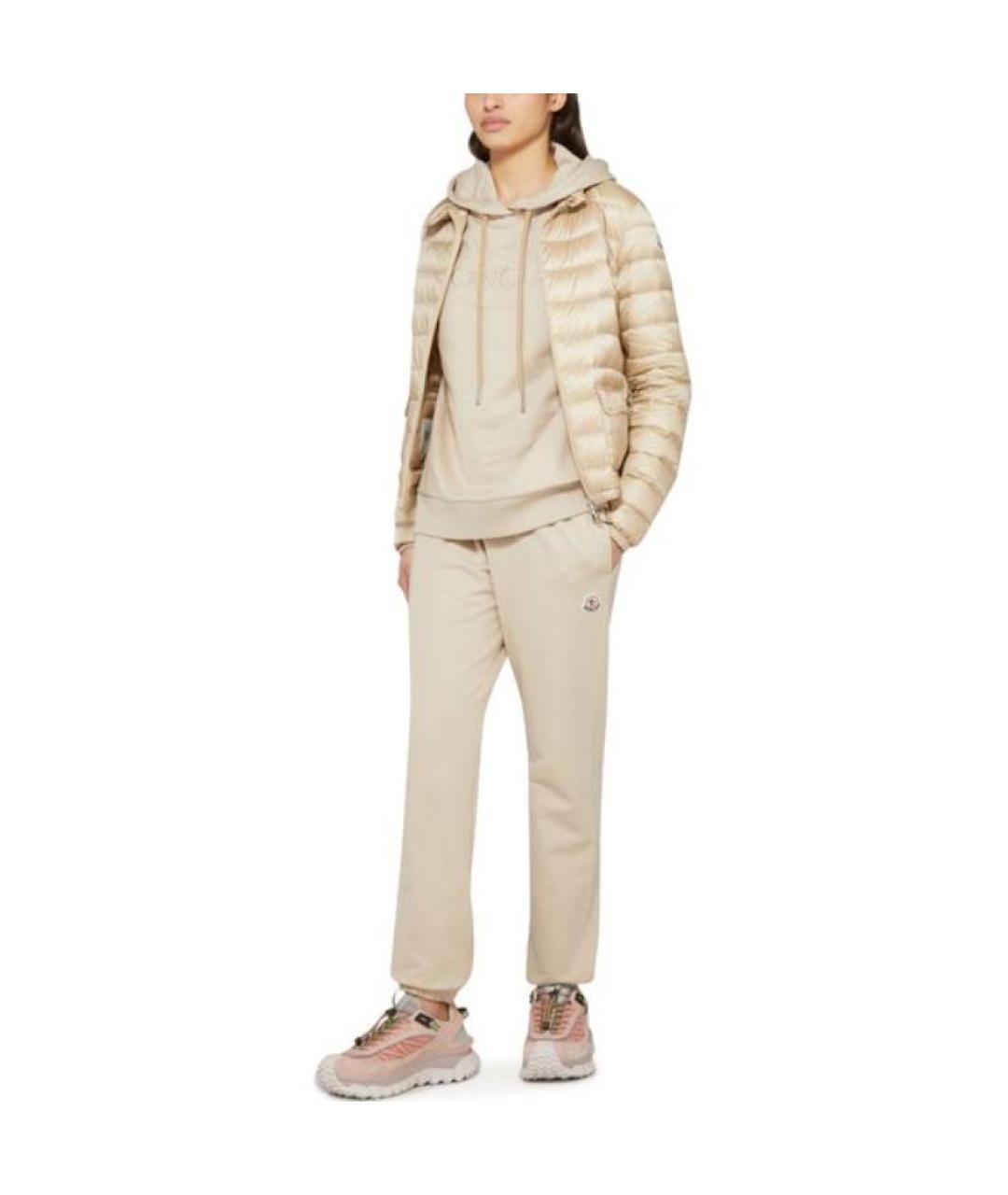 MONCLER Бежевая полиамидовая куртка, фото 3